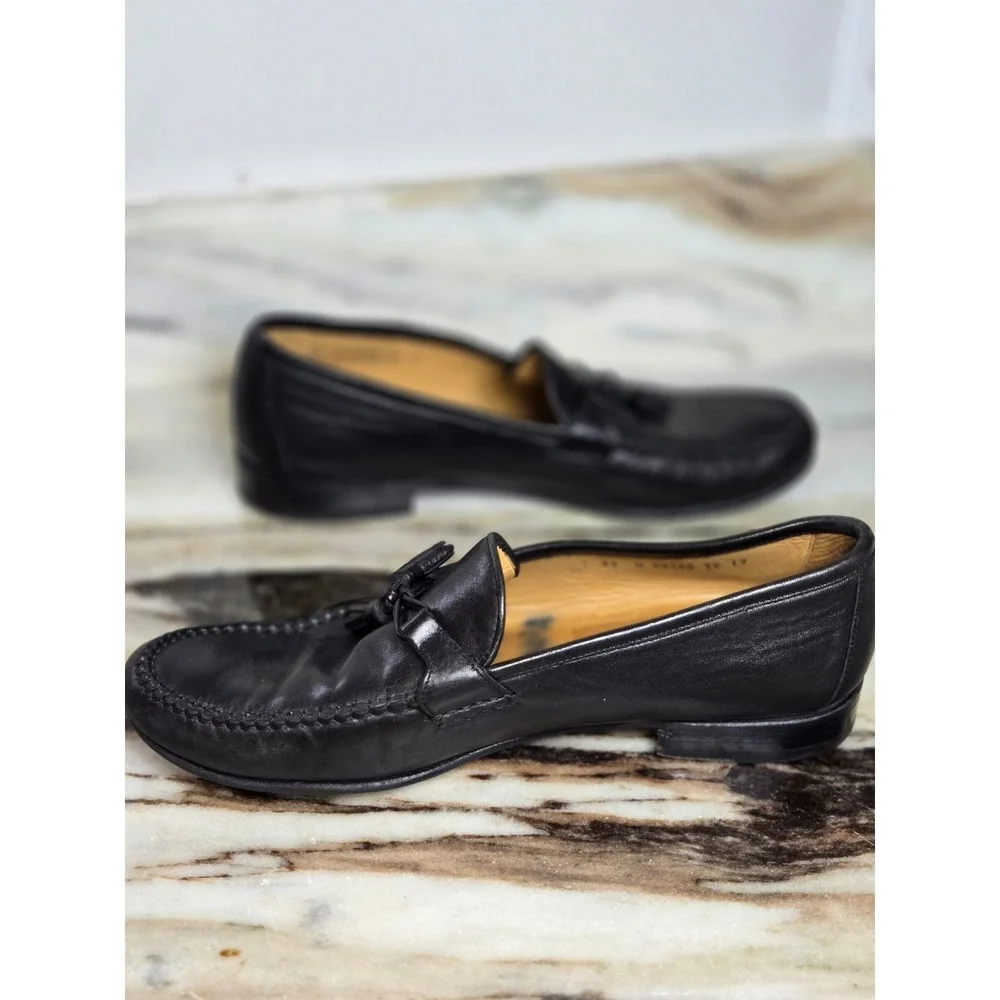 Allen Edmonds Urbino Black Leather Tassel Loafers Mens 11 D Made in Italy‎ 49190